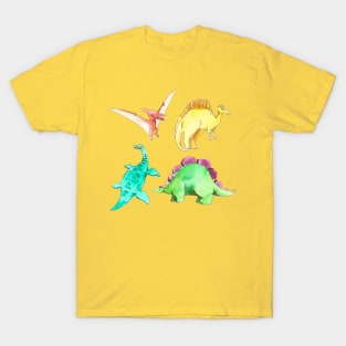 Dinosaur Watercolor Hand Drawn T-Shirt